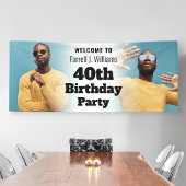 Gepersonaliseerde Welkomstbord Foto Mannen 40e Ver Spandoek