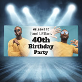 Gepersonaliseerde Welkomstbord Foto Mannen 40e Ver Spandoek