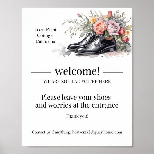 Gepersonaliseerde welkomstgast Airbnb teken Poster (Voorkant)