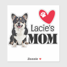 Gepersonaliseerde Welsh Corgi Moeder Sticker