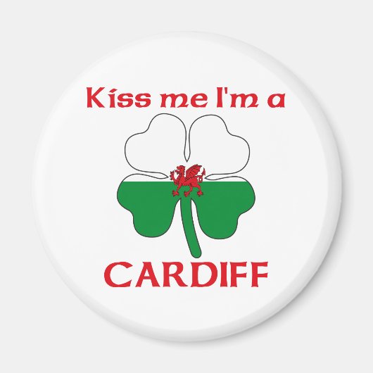 Gepersonaliseerde Welsh Kiss Me Ik Ben Cardiff Magneet (Voorkant)