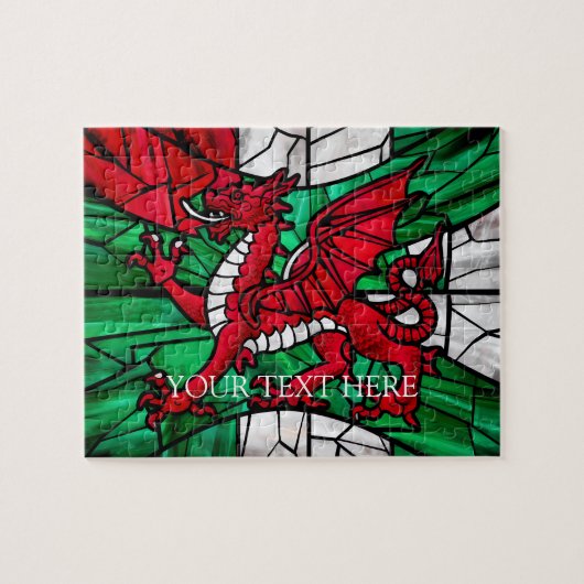 Gepersonaliseerde Welsh Red Dragon Designer Legpuz Legpuzzel (Horizontaal)