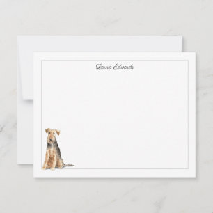 Gepersonaliseerde Welsh Terrier grijs Border Notitiekaartje