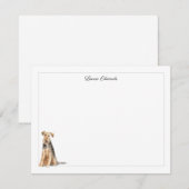 Gepersonaliseerde Welsh Terrier grijs Border Notitiekaartje (Voorkant / Achterkant)