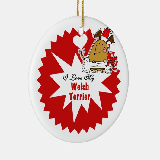 Gepersonaliseerde Welsh Terrier Keepomwille Orname Keramisch Ornament (Rechts)