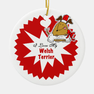 Gepersonaliseerde Welsh Terrier Keepomwille Orname Keramisch Ornament