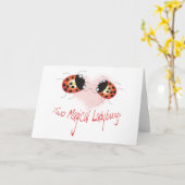 Gepersonaliseerde Wenskaart van twee het Magische Kaart (Gele Bloem)