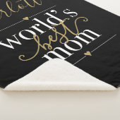 Gepersonaliseerde wereld Beste mam Black en Gold Sherpa Deken (3/4)
