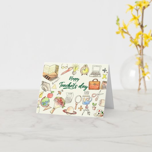Gepersonaliseerde Wereld Leraren Dag Kaart (Gele Bloem)