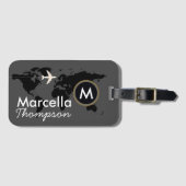 gepersonaliseerde wereldkaart bagagelabel (Voorkant (horizontaal))