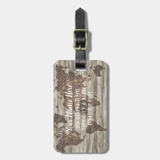 Gepersonaliseerde wereldkaart offerte | bagagelabe bagagelabel (Voorkant verticaal)