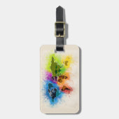 Gepersonaliseerde Wereldkaart reisavontuur Modern Bagagelabel (Voorkant verticaal)