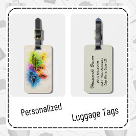 Gepersonaliseerde Wereldkaart reisavontuur Modern Bagagelabel