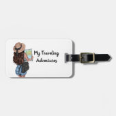 Gepersonaliseerde wereldreiziger bagagelabel (Voorkant horizontaal)