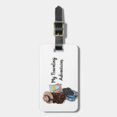 Gepersonaliseerde wereldreiziger bagagelabel (Voorkant verticaal)