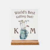 Gepersonaliseerde wereld's beste golf papa monogra acryl bord (Voorkant)