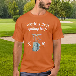 Gepersonaliseerde wereld's beste golf papa monogra t-shirt