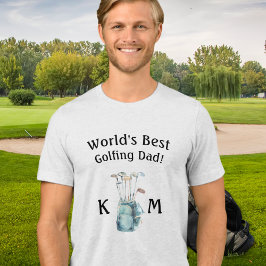 Gepersonaliseerde wereld's beste golf papa monogra Tri-Blend shirt