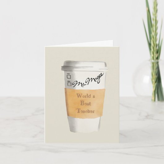 Gepersonaliseerde wereld's beste leraar Gift Coffe Kaart (Voorkant)