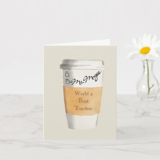 Gepersonaliseerde wereld's beste leraar Gift Coffe Kaart (Kleine Plant)