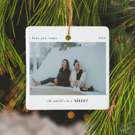 Gepersonaliseerde wereld's beste zuster foto Keeps Keramisch Ornament
