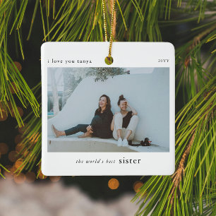 Gepersonaliseerde wereld's beste zuster foto Keeps Keramisch Ornament