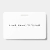 Gepersonaliseerde werknemer Foto-ID Badge (Achterkant)