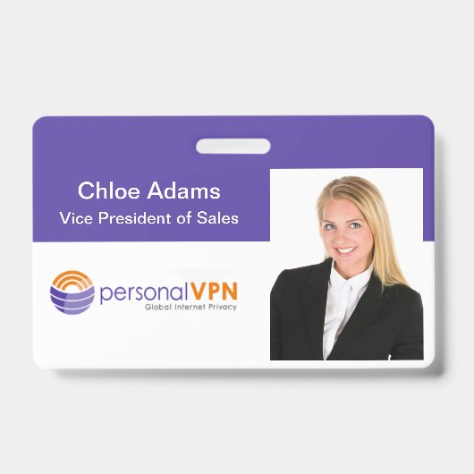 Gepersonaliseerde werknemer Foto-ID Badge (Voorzijde)