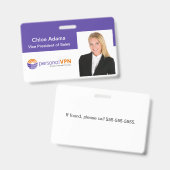 Gepersonaliseerde werknemer Foto-ID Badge (Voor- en achterkant)