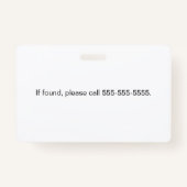 Gepersonaliseerde werknemer Foto-ID Badge (Achterkant)