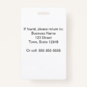 Gepersonaliseerde werknemer Foto-ID-badge Kleuren  Badge (Achterkant)