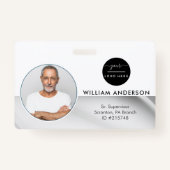 Gepersonaliseerde werknemer Foto ID Company Faux S Badge (Voorkant)
