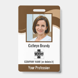 Gepersonaliseerde werknemer, foto, streepjescode e badge