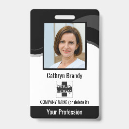 Gepersonaliseerde werknemer, foto, streepjescode e badge