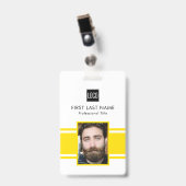 Gepersonaliseerde werknemer | Gele Logo Personeels Badge (Voorkant met clip)