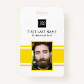 Gepersonaliseerde werknemer | Gele Logo Personeels Badge (Voorkant)