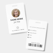 Gepersonaliseerde werknemer ID badge met foto, Log (Voor- en achterkant)