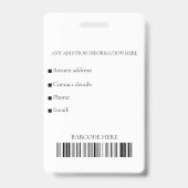 Gepersonaliseerde werknemer ID badge met foto, Log (Achterkant)