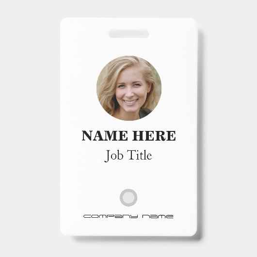 Gepersonaliseerde werknemer ID badge met foto, Log (Voorzijde)
