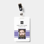Gepersonaliseerde werknemer | Paarse Logo personee Badge (Voorkant met clip)