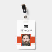 Gepersonaliseerde werknemer | Rode Logo Personeel  Badge (Voorkant met clip)