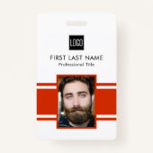 Gepersonaliseerde werknemer | Rode Logo Personeel Badge (Voorkant)