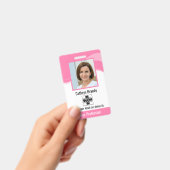 Gepersonaliseerde Werknemer Roze, Foto, Barcode &  Badge (Handheld)