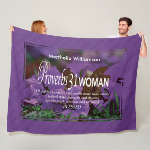Gepersonaliseerde werkwoorden 31 Vrouw Fleece Deken