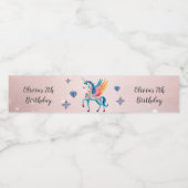 Gepersonaliseerde wervelende eenhoorn waterfles etiket (Enkel label)