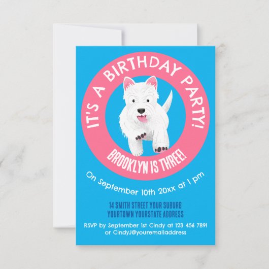 Gepersonaliseerde West Highland terrier verjaardag Kaart (Voorkant)