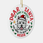 Gepersonaliseerde West Highland White Terrier Kers Keramisch Ornament (Rechts)