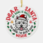 Gepersonaliseerde West Highland White Terrier Kers Keramisch Ornament (Voorkant)