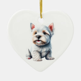 Gepersonaliseerde West Highland White Terrier Pupp Keramisch Ornament