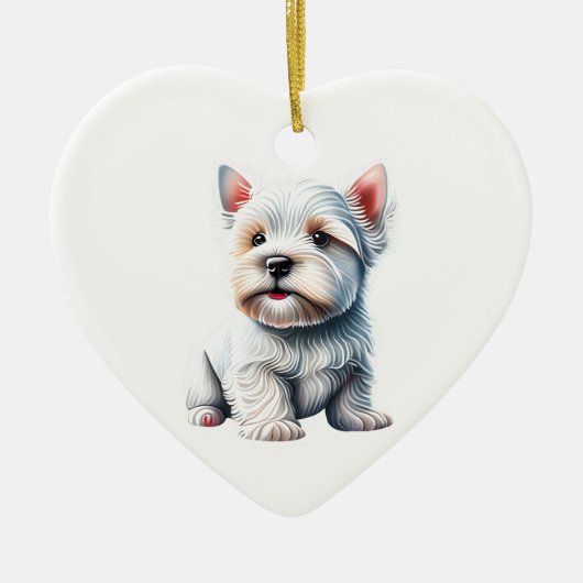 Gepersonaliseerde West Highland White Terrier Pupp Keramisch Ornament (Voorkant)